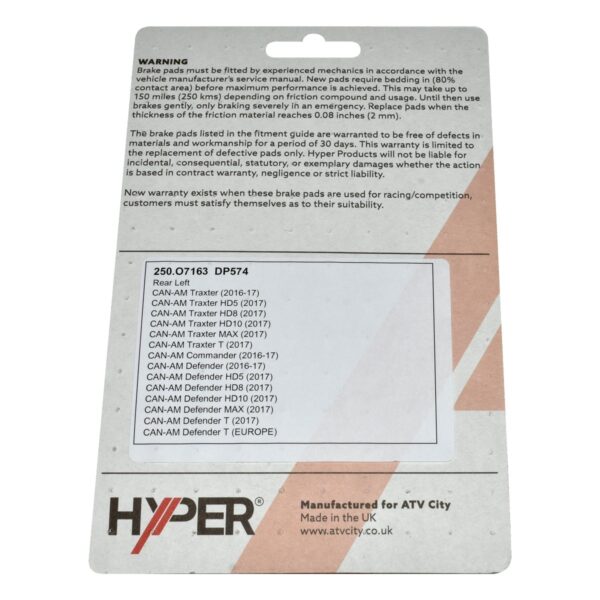 Brake Disc Pads - Rear L/H - Can-Am - Traxter /Commander 3 zoom Brake Disc Pads Rear LH Can Am Traxter Commander 1 8576